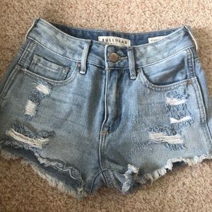 High rise ripped shorts